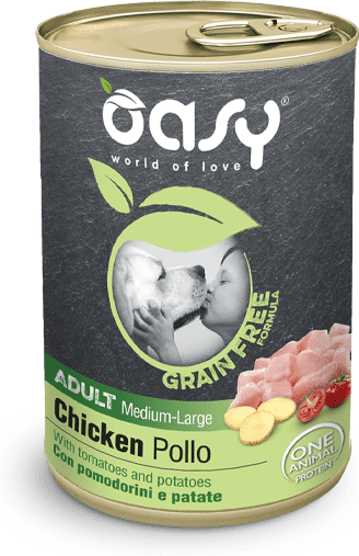 Oasy Cane Grain Free Adult Medium/large Pollo Con Pomodorini E Patate 400g