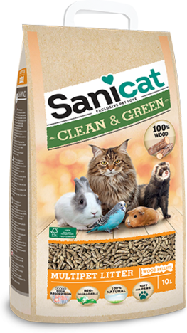 Sanicat Lettiera Ecologica Clean & Green In Pellet 10l