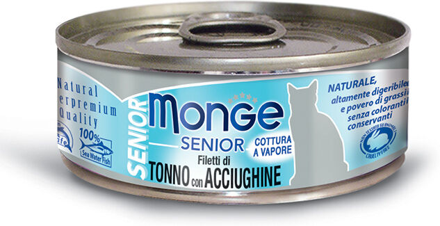 Monge Filetti Di Tonno Con Acciughine – Senior 80g