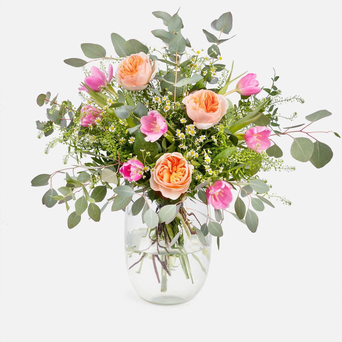 The Colvin Co Mazzo di Tulipani, Rose e Garofani - Austin Rose - Fiori a domicilio - Colvin The Colvin Co Mazzo di Tulipani, Rose e Garofani - Austin Rose - Fiori a domicilio - Colvin