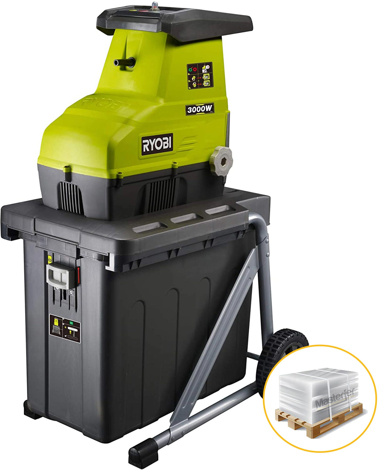 ryobi rsh3045u - biotrituratore elettrico silenzioso - 3000w