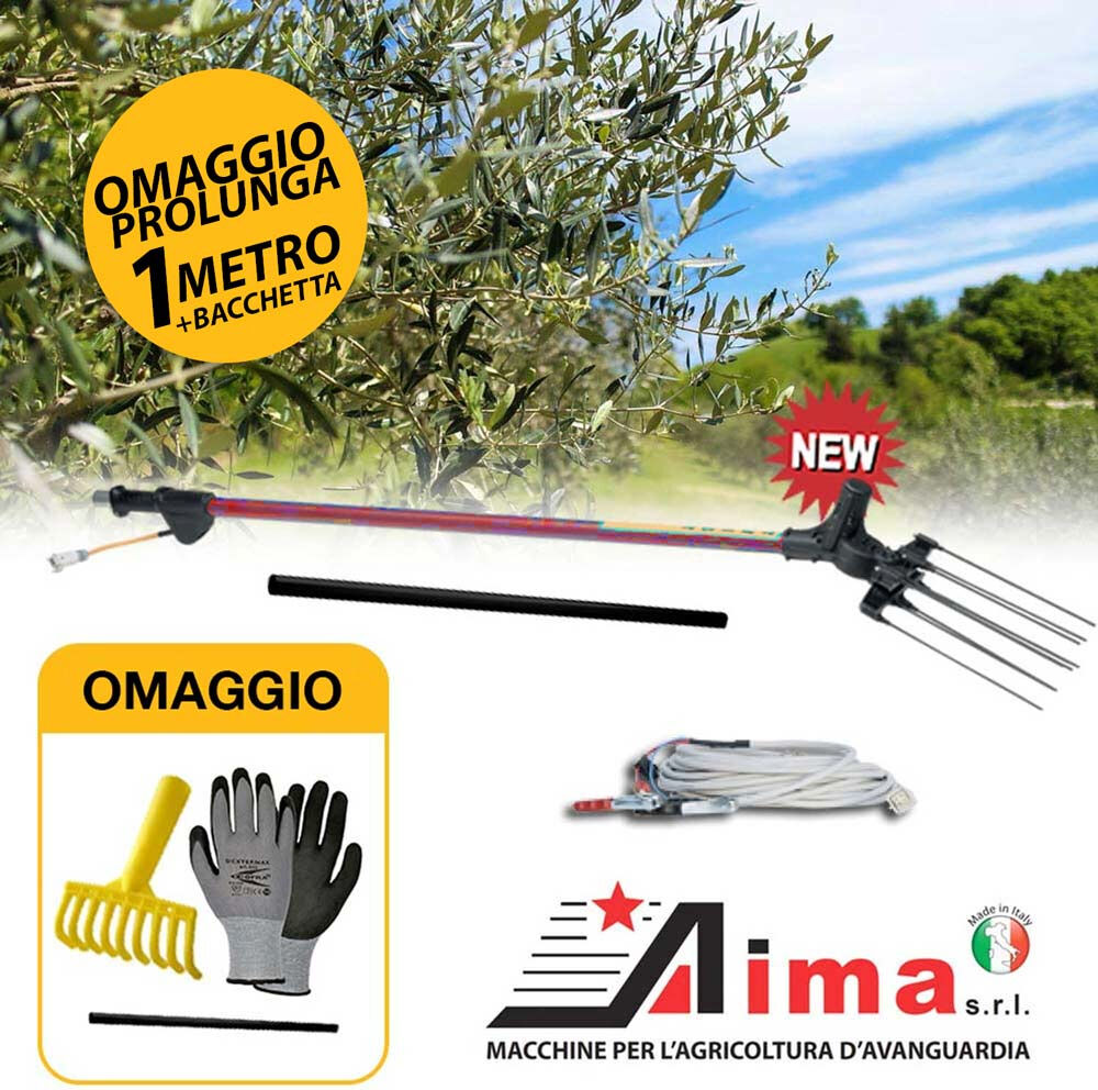 Aima Abbacchiatore olive a batteria  TWIST Standard 12V con asta da 210 cm con OMAGGIO Aima Abbacchiatore olive a batteria  TWIST Standard 12V con asta da 210 cm con OMAGGIO