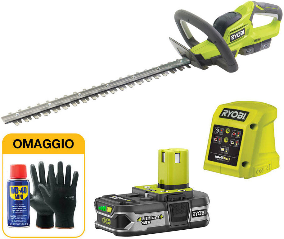 Ryobi RHT184520 - Tagliasiepi a batteria 18V (1x 2.0Ah), Lama 45cm con OMAGGIO Ryobi RHT184520 - Tagliasiepi a batteria 18V (1x 2.0Ah), Lama 45cm con OMAGGIO