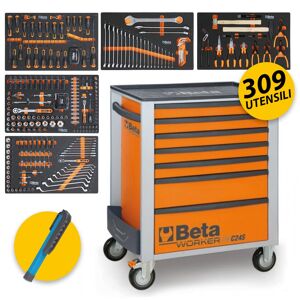 Beta BW 2400S O7/E-M - Carrello porta attrezzi completo di 309 utensili - arancione