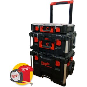 Milwaukee Packout KIT 3 - Trolley carrello portautensili porta attrezzi, 3 pezzi