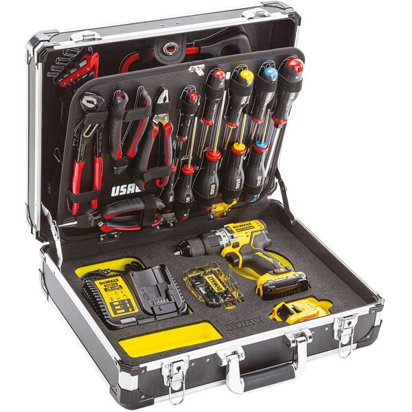 dewalt usag 002 udm - valigetta attrezzi con assortimento usag jm002 + trapano  dcd706