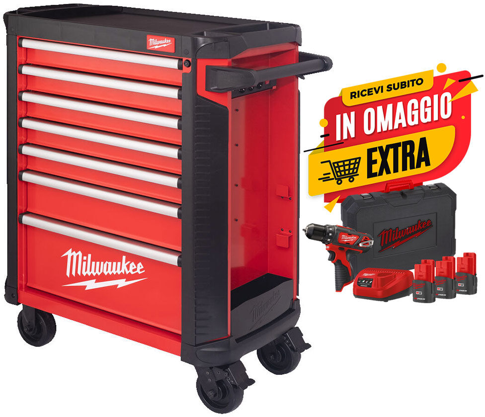 milwaukee src30-1 - carrello portautensili porta attrezzi a 7 cassetti vuoto