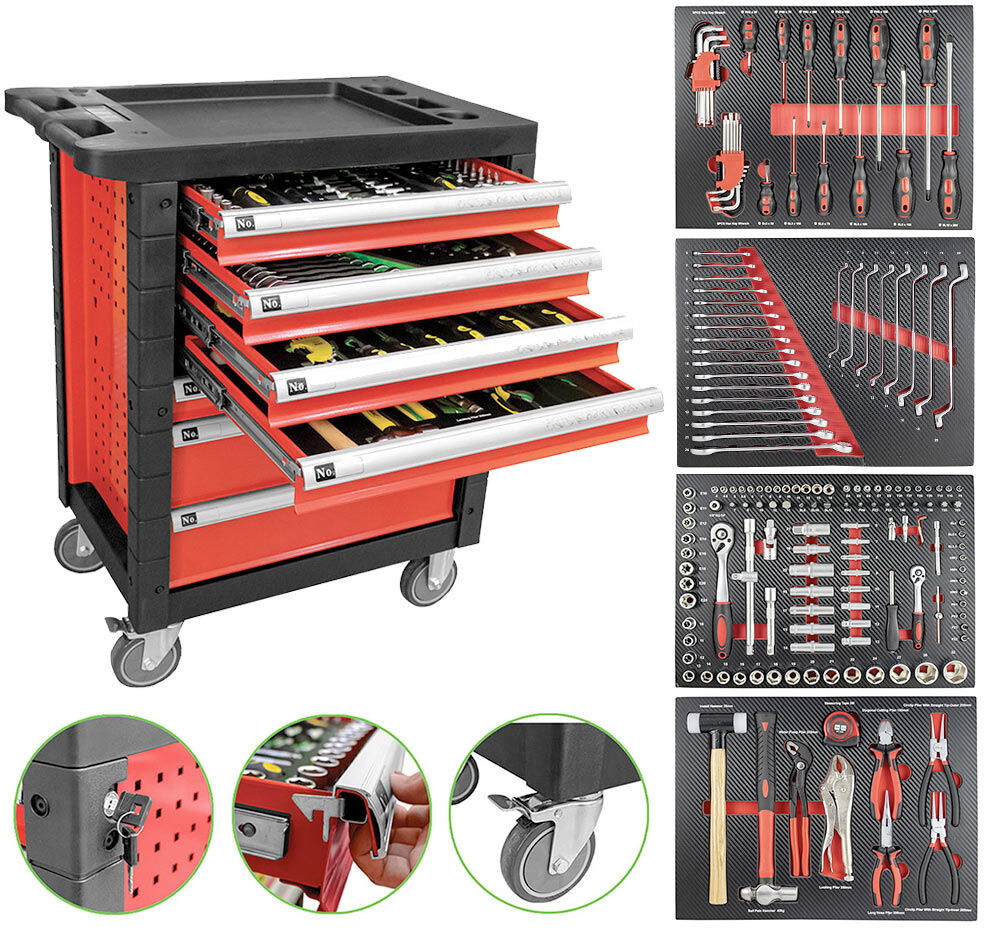 Fermec FM53686 - Carrello porta attrezzi per officina completo - 172 utensili