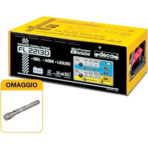 Deca Caricabatterie mantenitore elettronico 6-12-24V  FL 2213D (carica 22 A) con OMAGGIO