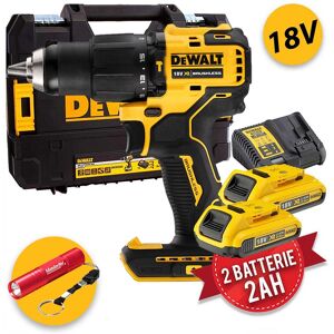 DeWalt DCD709 Compact - Trapano avvitatore 18V con percussione e 2 batterie da 2Ah