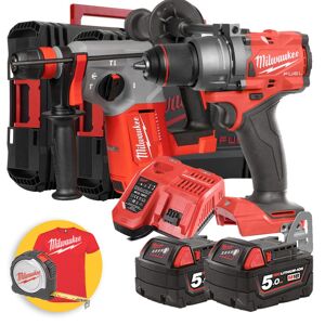 Milwaukee M18 FPD2BLHX-502X -Kit utensili a batteria 18V - Tassellatore BLHX + Trapano FPD2