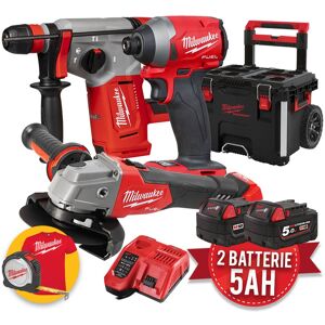 Milwaukee M18 Kit utensili a batteria - Tassellatore BLHX + Avvitatore FID2 + Smerigliatrice FSAG125X