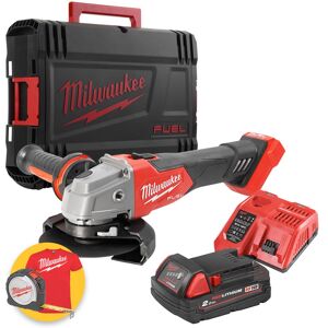 Milwaukee M18 FSAG125X-102X - Smerigliatrice angolare a batteria M18 Fuel 2Ah, in valigetta Heavy Duty