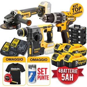 DeWalt Kit  18V DCK353P4T - Trapano DCD796 - Tassellatore DCH273 - Smerigliatrice DCG405