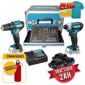 Makita CLX228SAX2 - Kit utensili a batteria 12V, Trapano e Avvitatore a impulsi con 23 accessori