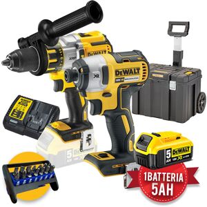 DeWalt Kit utensili a batteria 18V - Trapano avvitatore DCD996 - Avvitatore a impulsi DCF887 - 1 x 5Ah