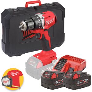 Milwaukee M18 BLPDRC-402C - Trapano avvitatore a percussione a batteria 18V - 2 x 4Ah