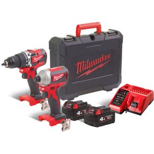 Milwaukee M18CBLPP2A-402C - Kit 18V trapano CBLPD + avvitatore ad impulsi CBLID - 2X4H