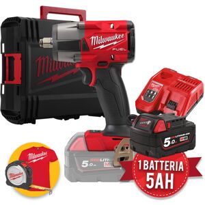 Milwaukee M18 FMTIW2F12-501X - Avvitatore ad impulsi a batteria 18V Fuel,  attacco da 1/2