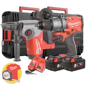 Milwaukee Kit Utensili  M18 Fuel - Trapano avvitatore M18FPD3 + Tassellatore M18FHX