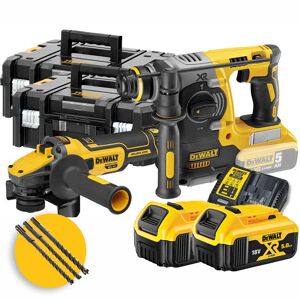 DeWalt Kit utensili a batteria  18V - Tassellatore DCH273 + Smerigliatrice DCG409, 2 batterie da 5Ah