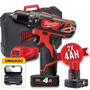 Milwaukee M12 BPD-402C - Trapano avvitatore a batteria 12V con percussione - 2 Batterie 4Ah