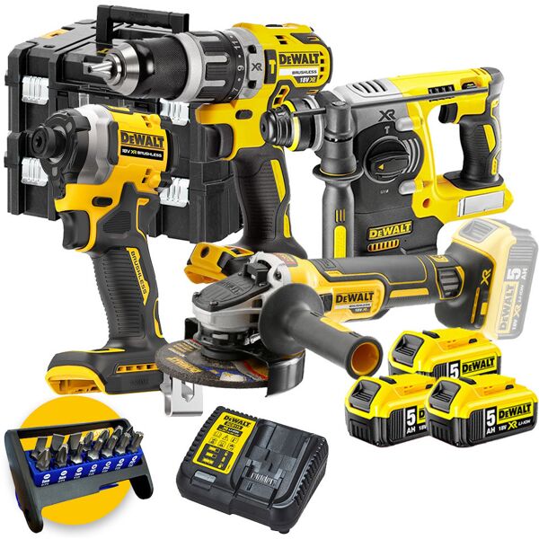 dewalt kit dck422p3tx-qw - trapano dcd796 - tassellatore dch273 - smerigliatrice dcg405 - avvitatore dcf850