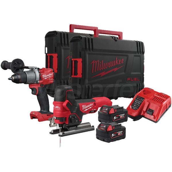 milwaukee m18 fpp2aa2-502x - kit utensili a batteria trapano fdd2 + seghetto alternativo fbjs