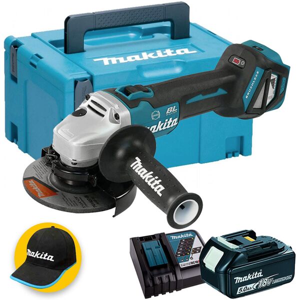 makita dga513z1 - smerigliatrice angolare a batteria 18v - 1 x 5ah in valigetta