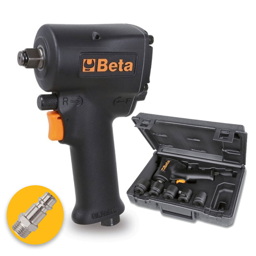 beta 1927xm/k5 - assortimento di un avvitatore reversibile compatto e cinque bussole macchina, in valigetta di plastica