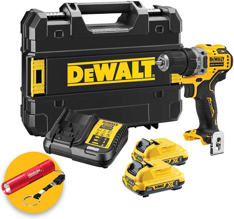 dewalt dcd701d2 compact - trapano avvitatore 12v e 2 batterie da 2ah