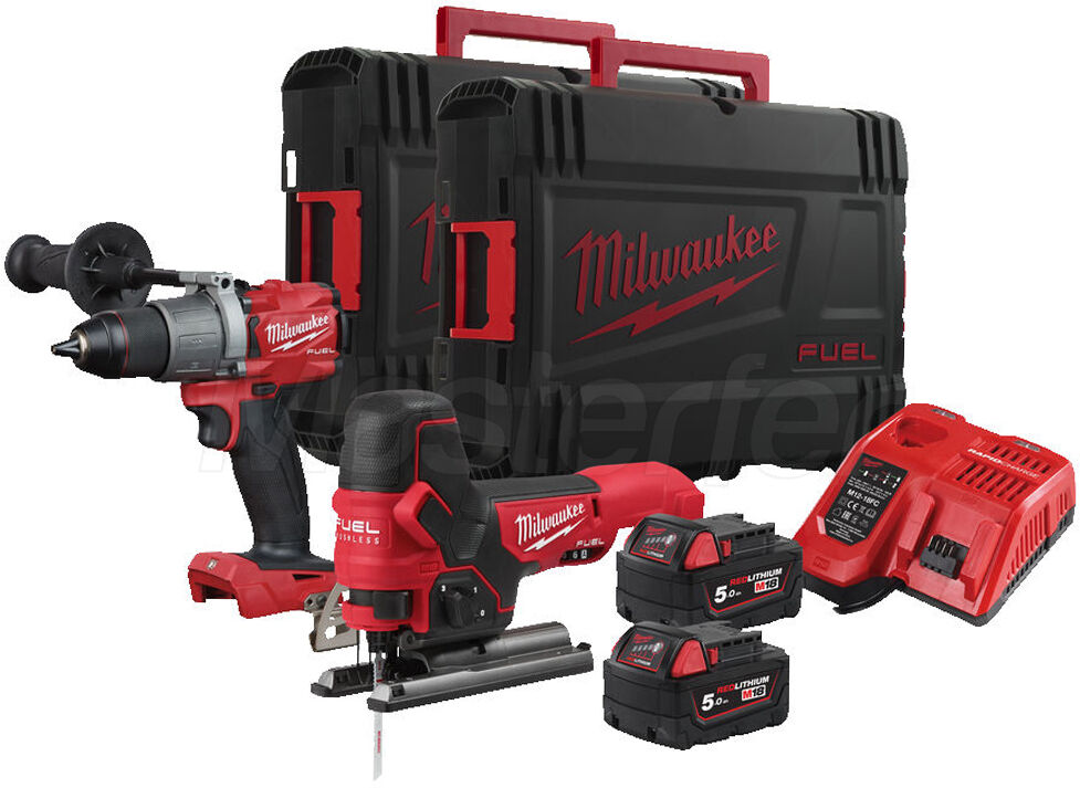 milwaukee m18 fpp2aa2-502x - kit utensili a batteria trapano fdd2 + seghetto alternativo fbjs