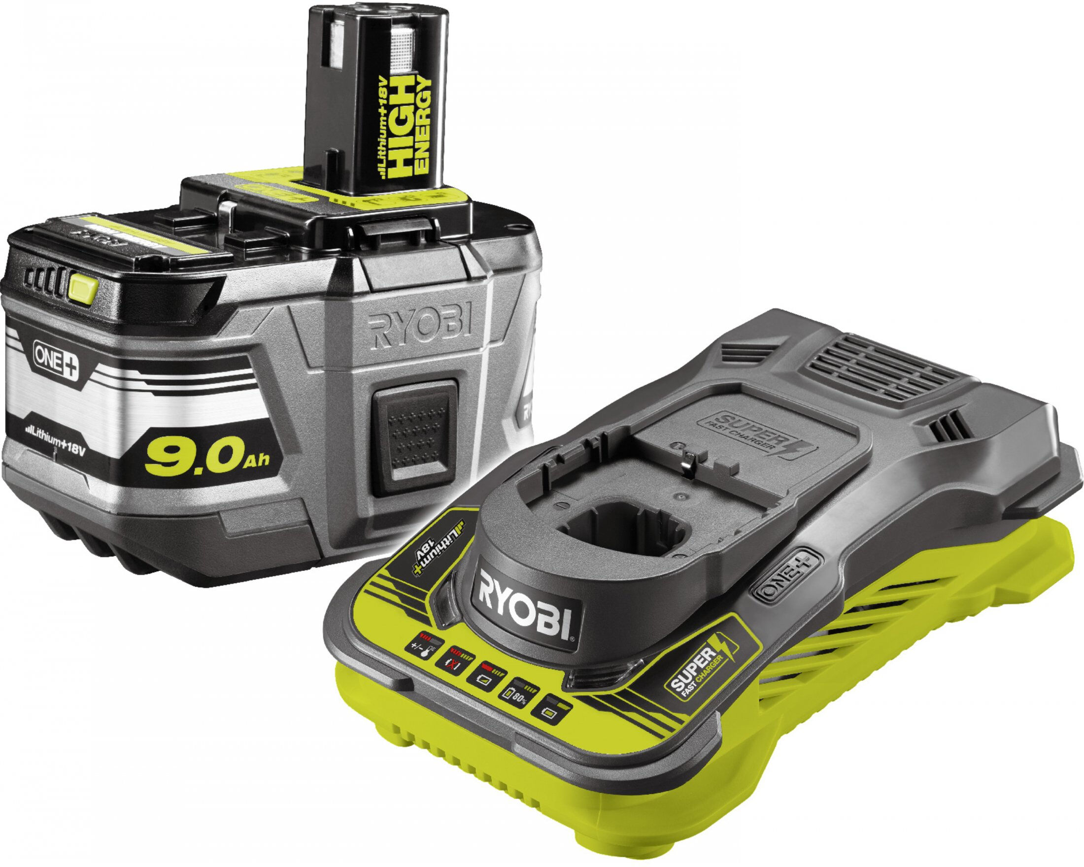 ryobi rc18150-190 kit energia - batteria 18v 9,0ah e caricabatteria rapido