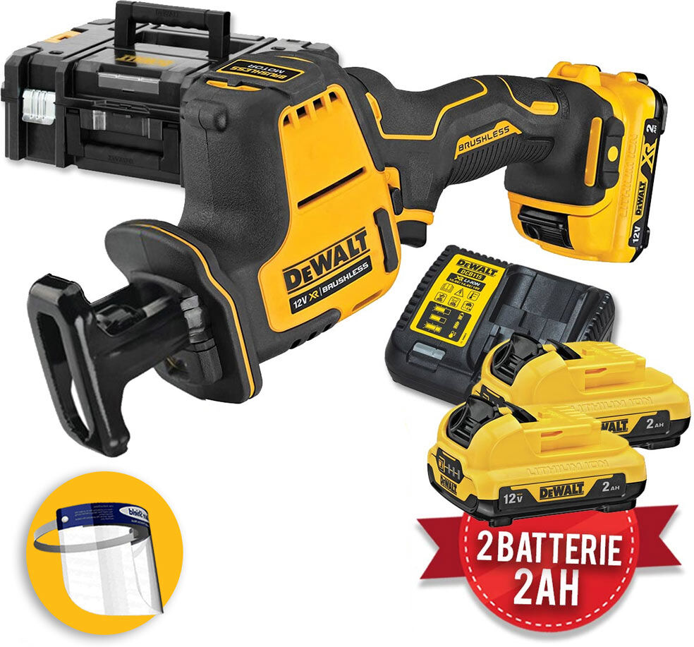 DeWalt DCS312D2 - Sega a gattuccio a batteria 12V, 2 batterie da 2Ah in valigetta