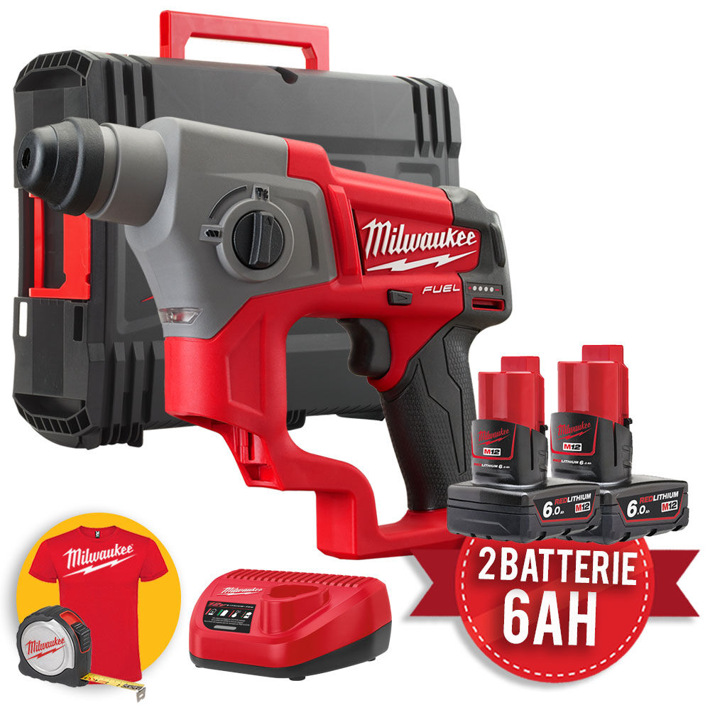 Milwaukee M12 CH-602X Trapano tassellatore SDS M12CH 12V - 2 Batterie 6Ah