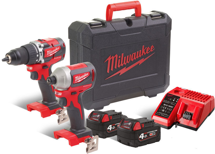 Milwaukee M18CBLPP2A-402C - Kit 18V trapano CBLPD + avvitatore ad impulsi CBLID - 2X4H