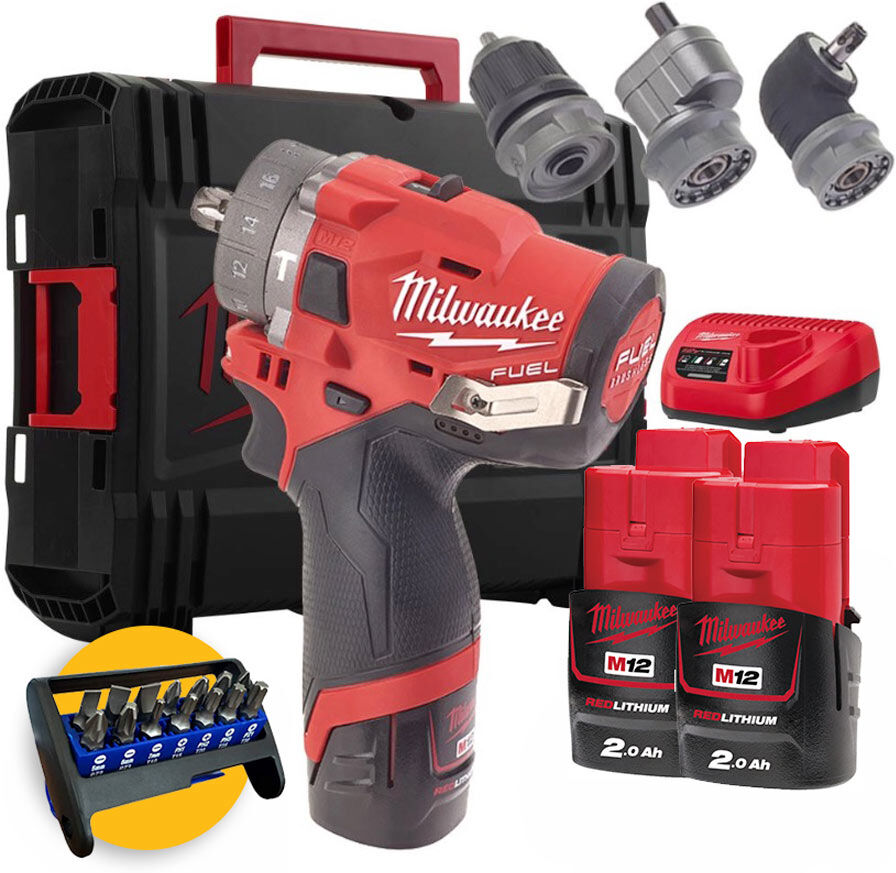 Milwaukee M12 FPDXKIT-202X - Trapano a batteria con percussione M12 FUEL