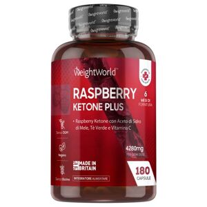 Raspberry Ketone Plus - 1600 mg 180 Capsule - Integratore dimagrante per perdere peso - con aceto di sidro di mele e caffè verde