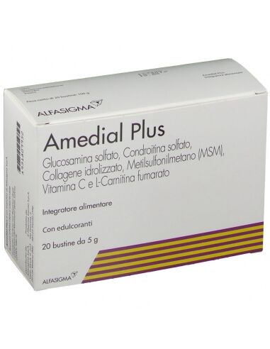 Amedial Plus Integratore Per Ossa Cartilagini Collagene 20 Bustine
