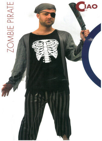 Costume Halloween Uomo Pirata Zombie