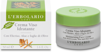 L'Erbolario Crema Viso Con Elicriso,Aloe E Foglie D'Olivo 50 Ml