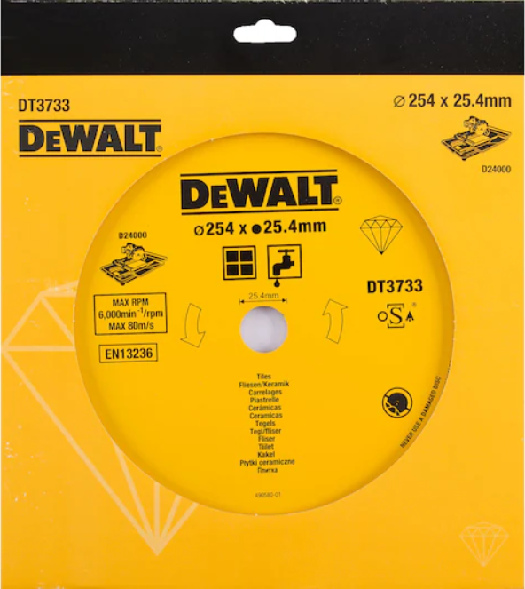 DeWalt - Disco Diamantato Per Piastrelle In Ceramica, 250 X 25.4 X 8 Mm