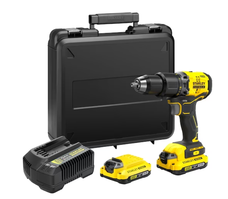 Stanley - Trapano Avvitatore A Percussione V20 Brushless Litio 18v - Completo Di Due Batt. 2ah