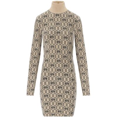 Abito In Maglia Monogram Champagne Elisabetta Franchi Donna Bianco 44 IT Abito In Maglia Monogram Champagne Elisabetta Franchi Donna Bianco 44 IT