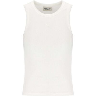 Carhartt WIP Bianco Canotta Slim Fit in Cotone - Top Carhartt WIP Bianco Canotta Slim Fit in Cotone - Top