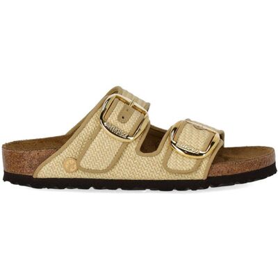 Ciabatta Arizona Raffia Big Buckle Natural Birkenstock Donna Beige 39 Ciabatta Arizona Raffia Big Buckle Natural Birkenstock Donna Beige 39