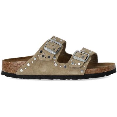 Ciabatta Arizona Rivet Taupe Birkenstock Donna Beige 36 Ciabatta Arizona Rivet Taupe Birkenstock Donna Beige 36