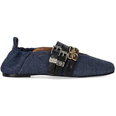 Ballerina Sue Triple Denim Ganni Donna Blu 37 Ballerina Sue Triple Denim Ganni Donna Blu 37