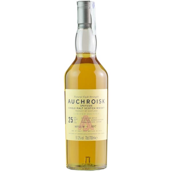 auchroisk speyside single malt scotch whisky natural cask strength limited edition 25 anni