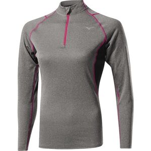 Mizuno Bt T-Shirt Ml Run 1/2 Zip Wool Finegrey/Pink Donna S